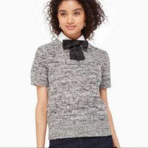 Kate Spade NWT GRAY Bow Collared Sweater